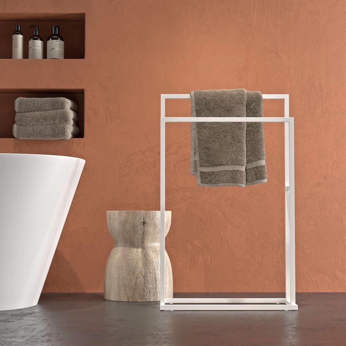 Sealskin Carré - Handdoekrek Vrijstaand - Wit 5 Sealskin Carré - Handdoekrek Vrijstaand - Wit - Image 5