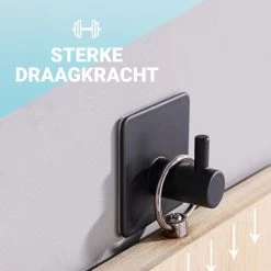 Qitch & Quisine Handdoekhaakjes - Set Van 3 Zwarte Haakjes - Zelfklevend - Waterbestendig - RVS -Grohe Winkel 1200x1200 1838