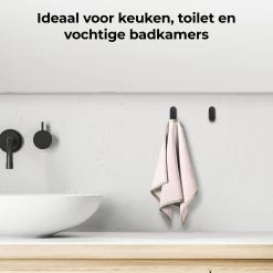 Handdoekhaakjes Zwart - Boren - 2x Wandhaakjes - Handdoekhouder Badkamer -Grohe Winkel 1200x1200 1845