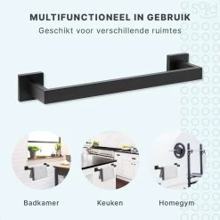Handdoekrek - RVS - Badkameraccessoires - Keukenaccessoires - Mat Zwart - 40 Cm -Grohe Winkel 1200x1200 1848