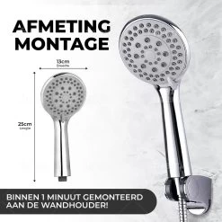 Universal Life® | DOUCHEKOP MET GRATIS SLANG EN HOUDER | Waterbesparend | Universeel | 5 Luxe Straalstanden | Chroom | RVS Slang | -Grohe Winkel 1200x1200 186