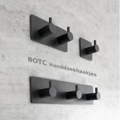 BOTC Handdoekhouder RVS - Handdoekhaakjes 2 In 1 RVS Zelfklevend - Rechthoekig Handdoek Haakjes - Handdoekhaak - Zwart -Grohe Winkel 1200x1200 1864