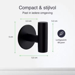 EAVY 2 Stuks Zelfklevende Handdoekhaakjes - Handdoekhouders - Plakhaakjes - Zwart -Grohe Winkel 1200x1200 1867