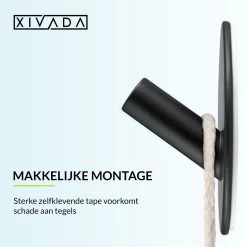 Handdoekhaakjes Zelfklevend - Zwart - Haakjes Handdoek 2st - Badkamer & Keuken -Grohe Winkel 1200x1200 1888