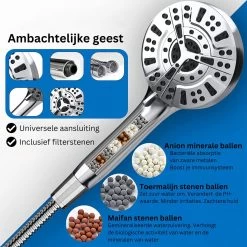 Ionische Dubbelzijdige Douchekop XL | 10 Straalsoorten | Antibacterieel | Antikalk Bescherming | Waterbesparend | Chrome -Grohe Winkel 1200x1200 19
