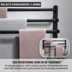 Nolad® Handdoekrek 3-armig - Handdoekhouder - Handdoekenrek - Zwart -Grohe Winkel 1200x1200 1909