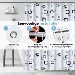 VAIVE Douchegordijn Blauw 180x200 - Anti Schimmel - Douchegordijnen - Ringen -Grohe Winkel 1200x1200 199