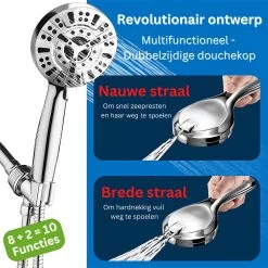 Ionische Dubbelzijdige Douchekop XL | 10 Straalsoorten | Antibacterieel | Antikalk Bescherming | Waterbesparend | Chrome -Grohe Winkel 1200x1200 20
