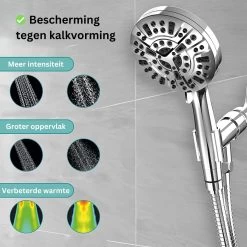 Ionische Dubbelzijdige Douchekop XL | 10 Straalsoorten | Antibacterieel | Antikalk Bescherming | Waterbesparend | Chrome -Grohe Winkel 1200x1200 21