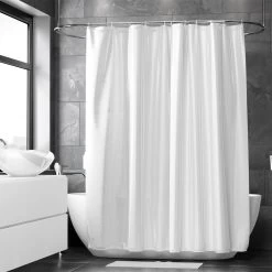 Loti Living Douchegordijn Anti Schimmel – Wit - Inclusief Ringen – Waterdicht - Polyester - Douchegordijn 180x200 Cm