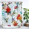 Ulticool Douchegordijn - Bloem Vogel Natuur - 180 X 200 Cm - Semi Transparant - Met 12 Ringen Wit - Anti Schimmel - Multi Color
