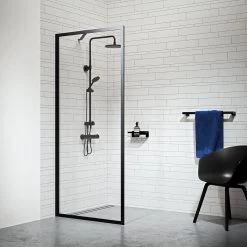 Tiger Tyne Doucheset - Regendouche Ø 22,5 Cm - Handdouche Ø 12 Cm - 3 Standen - Mat Zwart -Grohe Winkel 1200x1200 353