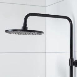 Tiger Tyne Doucheset - Regendouche Ø 22,5 Cm - Handdouche Ø 12 Cm - 3 Standen - Mat Zwart -Grohe Winkel 1200x1200 357
