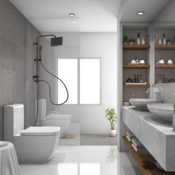 Niceey Doucheset - Regendouche - Handdouche - Verstelbaar - Vierkant - Mat Zwart -Grohe Winkel 1200x1200 368