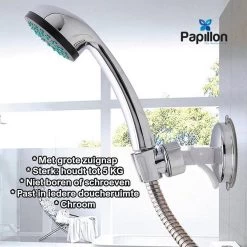Merkloos Douchekophouder - Grote Zuignap - Klik&Vast - Draaibaar - Chroom -Grohe Winkel 1200x1200 380