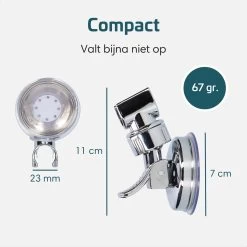 Moodcare® Verplaatsbare Douchekophouder Zelfklevend - Chroom – Douchekop Houder Zonder Boren – Wandhouder Douchekop Zuignap -Grohe Winkel 1200x1200 388