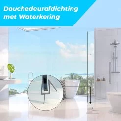 Minismus Douchedeurafdichting Met Waterkering (2 Strips Van 1 Meter, Makkelijk Inkortbaar) - Waterstopper Geschikt Voor Glas Van 6 Tot 8 Mm - Douchedorpel - Lekstrip Voor Horizontale Bevestiging -Grohe Winkel 1200x1200 405