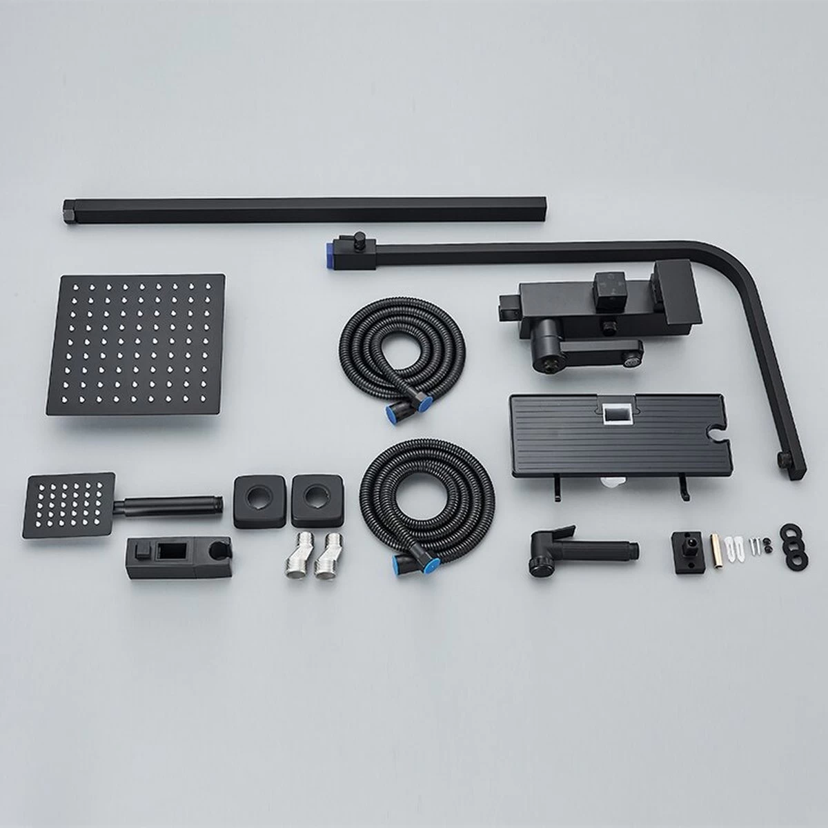 Luxe 4 In 1 Regen Douchekraan - Compleet Wassysteem -Regendouche - Handdouche - Kaan - Bidet - Met Planchet - Chroom - Zwart 3 Luxe 4 In 1 Regen Douchekraan - Compleet Wassysteem -Regendouche - Handdouche - Kaan - Bidet - Met Planchet - Chroom - Zwart - Image 3