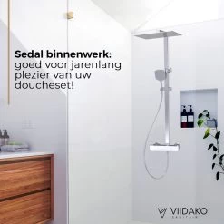 Viidako Kimii Doucheset Opbouw Compleet – Chroom – Vierkant - Sedal Binnenwerk -Thermostaatkraan – Zeer Goede Kwaliteit – RVS, ABS En Messing – Design -Grohe Winkel 1200x1200 423