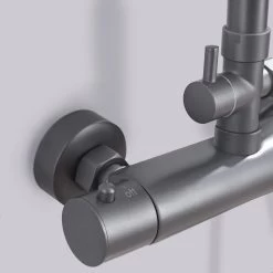 LOMAZOO Regendouche Met Thermostaatkraan - Douche Badkamer - Gun Metal / Antraciet [LYNN] -Grohe Winkel 1200x1200 428