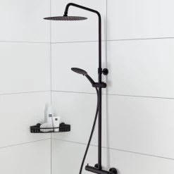 Tiger Twiss Doucheset - Regendouche Ø 30 Cm - Handdouche Ø 12 Cm - Met Thermostaatkraan - 3 Standen - Mat Zwart -Grohe Winkel 1200x1200 446