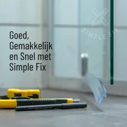 Simple Fix Lekstrip - Douchestrip - Waterkering - 80CM Lang - 6MM Glasdikte - Lekdorpel -Grohe Winkel 1200x1200 478