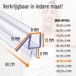 Simple Fix Lekstrip - Douchestrip - Waterkering - 90CM Lang - 8MM Glasdikte - Lekdorpel & Dubbele Middenlip -Grohe Winkel 1200x1200 484