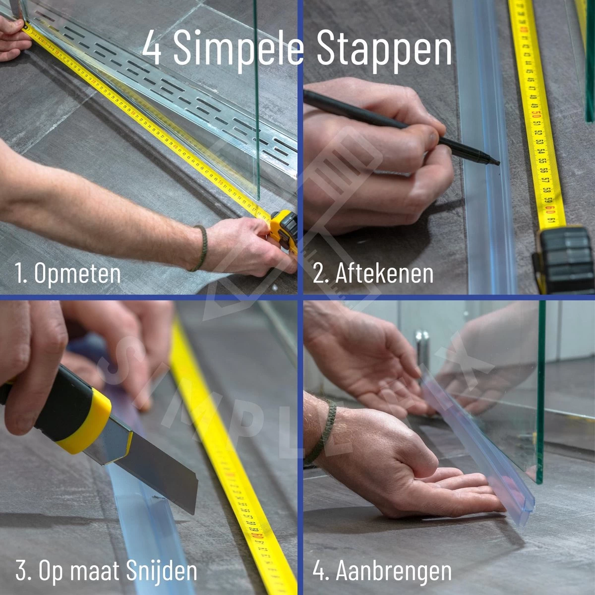 Simple Fix Douchestrip - Douchedeurafdichting - Dorpel - Waterkering - Lekstrip - 100cm Lang - 8mm Glasdikte 2 Simple Fix Douchestrip - Douchedeurafdichting - Dorpel - Waterkering - Lekstrip - 100cm Lang - 8mm Glasdikte - Image 2