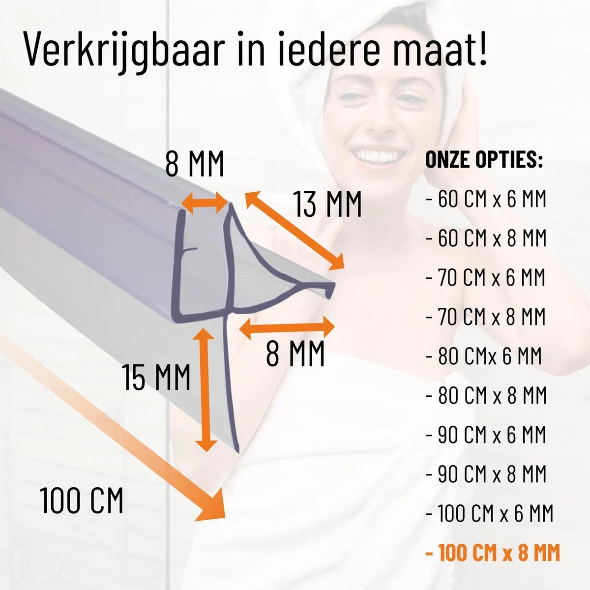 Simple Fix Douchestrip - Douchedeurafdichting - Dorpel - Waterkering - Lekstrip - 100cm Lang - 8mm Glasdikte 5 Simple Fix Douchestrip - Douchedeurafdichting - Dorpel - Waterkering - Lekstrip - 100cm Lang - 8mm Glasdikte - Image 5