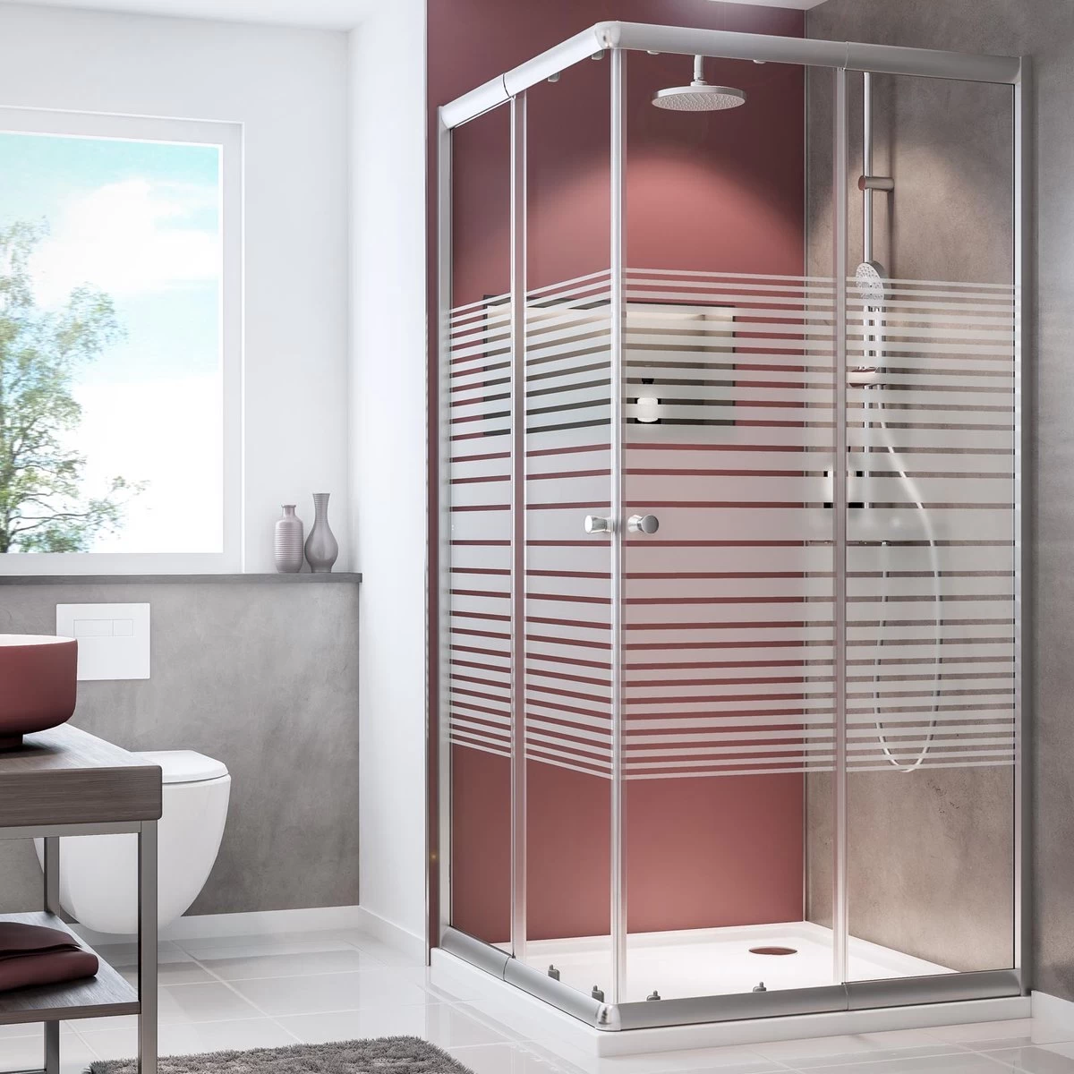 Schulte Douchecabine - Sunny Hoekinstap Met Schuifdeuren - Groot Verstelbereik 73,5 Tot Max. 88,5 Cm Hoogte 180 Cm - Zilverkleur Profiel- Veiligheidsglas Met Een Streepdecor - Montage Op Douchebak Of Direct Op De Douchevloer. 3 Schulte Douchecabine - Sunny Hoekinstap Met Schuifdeuren - Groot Verstelbereik 73,5 Tot Max. 88,5 Cm Hoogte 180 Cm - Zilverkleur Profiel- Veiligheidsglas Met Een Streepdecor - Montage Op Douchebak Of Direct Op De Douchevloer. - Image 3