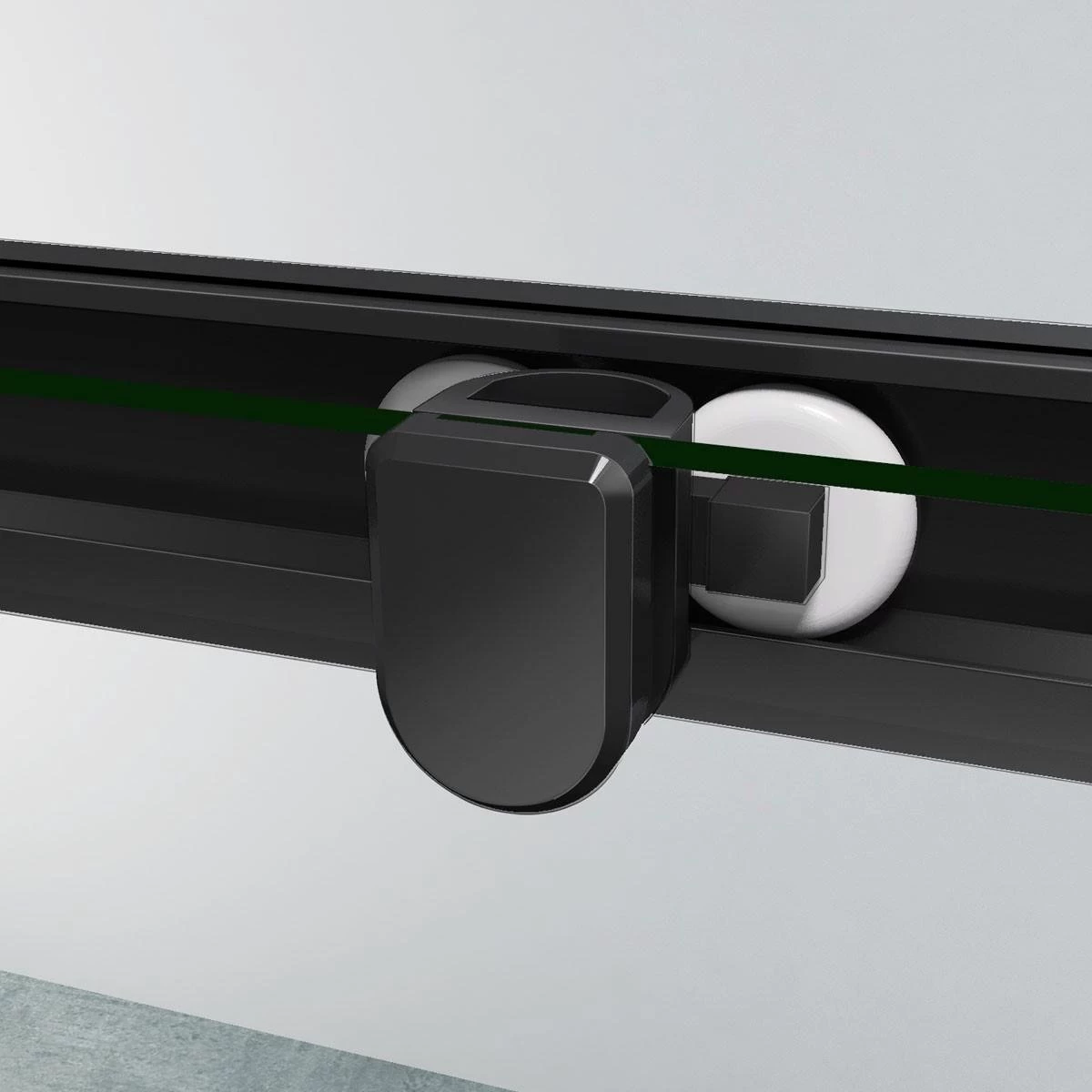 Merkloos Douchecabine - 90x90x200 - Kwartrond - Mat Zwart - Schuifdeur - Hoekinstap 3 Merkloos Douchecabine - 90x90x200 - Kwartrond - Mat Zwart - Schuifdeur - Hoekinstap - Image 3