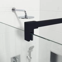 Saniclass Bellini Inloopdouche - Douchewand - 30x200cm - 8mm Veiligheidsglas - Anti Kalk - Mat Zwart -Grohe Winkel 1200x1200 556