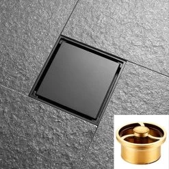 Moderne Doucheput Deksel - Verborgen Douche Afvoerputje - Roestvrij Staaldouche - Messing Afvoerputje - Industrieel - Mat Zwart Afvoerputje Douche - Deksel Afvoerput Douche - Mat Zwart
