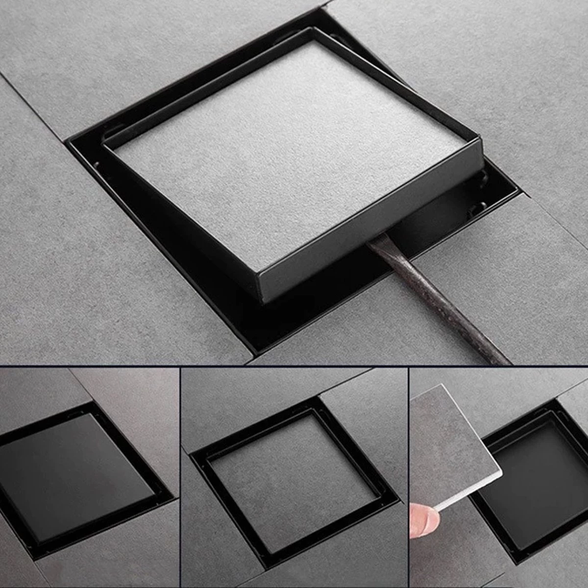 Moderne Doucheput Deksel - Verborgen Douche Afvoerputje - Roestvrij Staaldouche - Messing Afvoerputje - Industrieel - Mat Zwart Afvoerputje Douche - Deksel Afvoerput Douche - Mat Zwart 8 Moderne Doucheput Deksel - Verborgen Douche Afvoerputje - Roestvrij Staaldouche - Messing Afvoerputje - Industrieel - Mat Zwart Afvoerputje Douche - Deksel Afvoerput Douche - Mat Zwart - Image 8