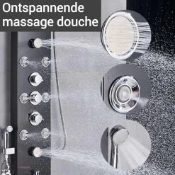 Douchepaneel Met Massage - Regendouche - Massage Jets - Waterval Douche - Met Thermostaatkraan En Handdouche - Zwart - Opbouw - Douchekop - Flanner® 9 Douchepaneel Met Massage - Regendouche - Massage Jets - Waterval Douche - Met Thermostaatkraan En Handdouche - Zwart - Opbouw - Douchekop - Flanner® -Grohe Winkel 1200x1200 598