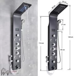 Douchepaneel Met Massage - Regendouche - Massage Jets - Waterval Douche - Met Thermostaatkraan En Handdouche - Zwart - Opbouw - Douchekop - Flanner® 11 Douchepaneel Met Massage - Regendouche - Massage Jets - Waterval Douche - Met Thermostaatkraan En Handdouche - Zwart - Opbouw - Douchekop - Flanner® -Grohe Winkel 1200x1200 600