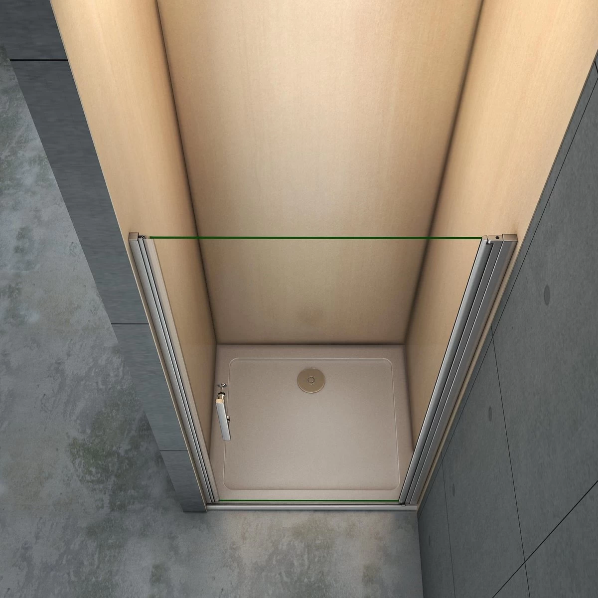 Nis Douchedeur 90x185cm, Enkelvouwdige Draaideur, 6mm Helder Nano Veiligheidsglas 1 Nis Douchedeur 90x185cm, Enkelvouwdige Draaideur, 6mm Helder Nano Veiligheidsglas