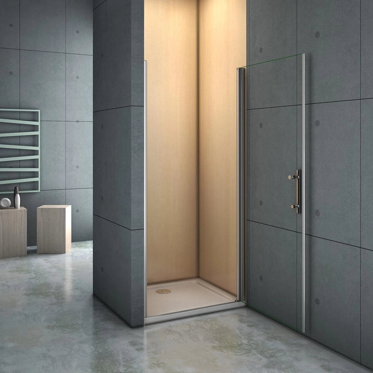 Nis Douchedeur 90x185cm, Enkelvouwdige Draaideur, 6mm Helder Nano Veiligheidsglas 4 Nis Douchedeur 90x185cm, Enkelvouwdige Draaideur, 6mm Helder Nano Veiligheidsglas - Afbeelding 4