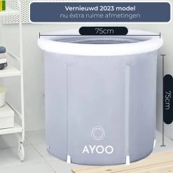 AYOO® Zitbad - Opblaasbaar Bad - Opvouwbaar Bad - Wim Hof Methode - Ijsbad - Badkuip - Zitbad Voor Volwassenen - Bathtub - Zitbaden - Bath Bucket - Inclusief Voetpomp - Grijs -Grohe Winkel 1200x1200 671