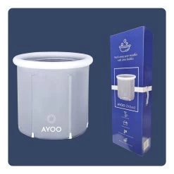 AYOO® Zitbad - Opblaasbaar Bad - Opvouwbaar Bad - Wim Hof Methode - Ijsbad - Badkuip - Zitbad Voor Volwassenen - Bathtub - Zitbaden - Bath Bucket - Inclusief Voetpomp - Grijs -Grohe Winkel 1200x1200 672