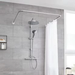 Kleine Wolke Douchegordijnstang Universeel Ø 25 Mm 345101001 RVS -Grohe Winkel 1200x1200 68