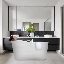 LIFEBATH - Zitbad Mira - Bath Bucket XL - 400L - Ligbad 122 Cm - Wit -Grohe Winkel 1200x1200 691