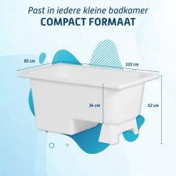 Saqu Zitbad - Mobiel Bad - 103x65cm - Wit - Incl Bijbehorende Poot En Zonder Afvoer -Grohe Winkel 1200x1200 692