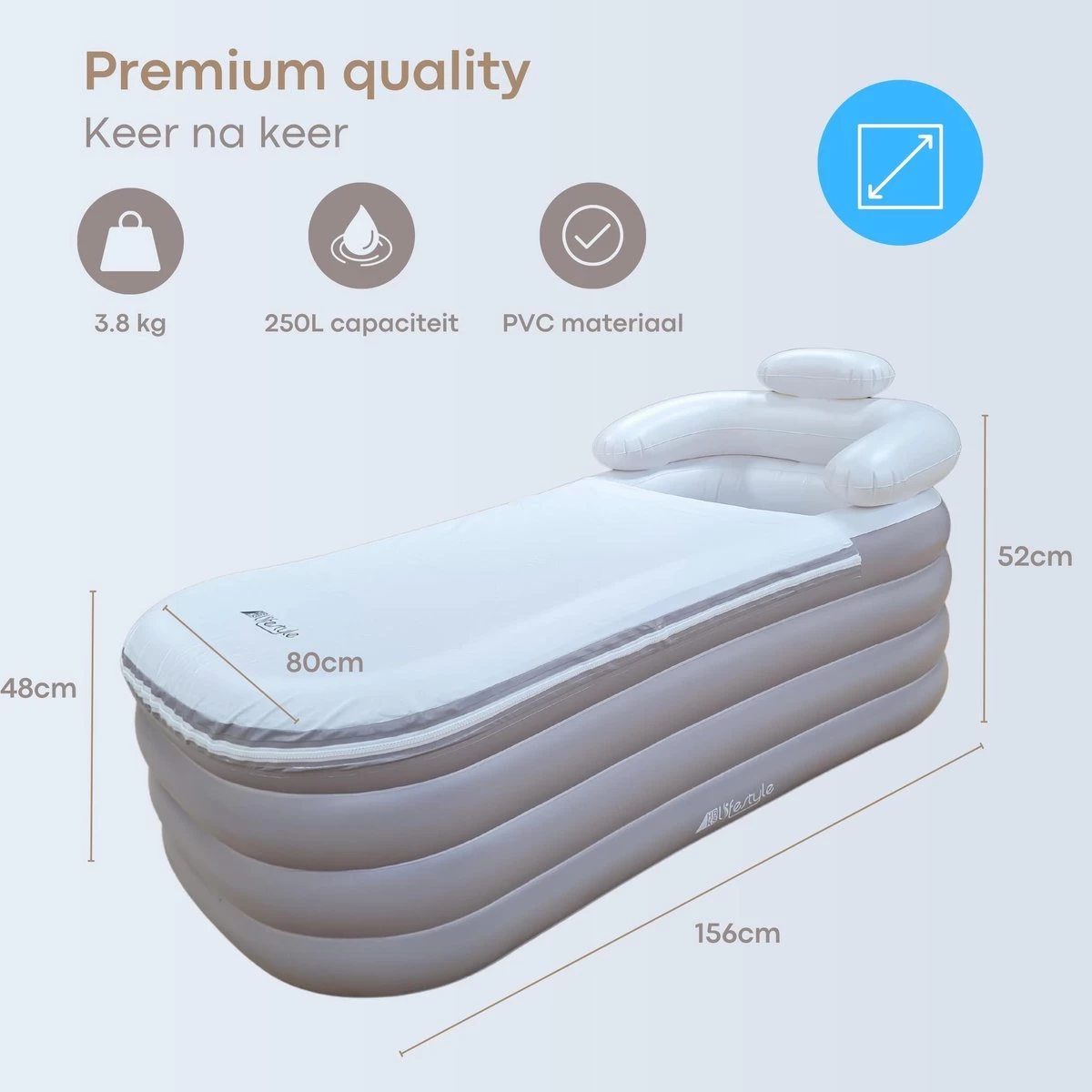 HBKS Lifestyle Bad – Opblaasbaar Ligbad – Bath Bucket – Zitbad Voor Volwassenen - Ijsbad Wim Hof Methode - Badkuip – Ice Bath – Rosegold 7 HBKS Lifestyle Bad – Opblaasbaar Ligbad – Bath Bucket – Zitbad Voor Volwassenen - Ijsbad Wim Hof Methode - Badkuip – Ice Bath – Rosegold - Image 7