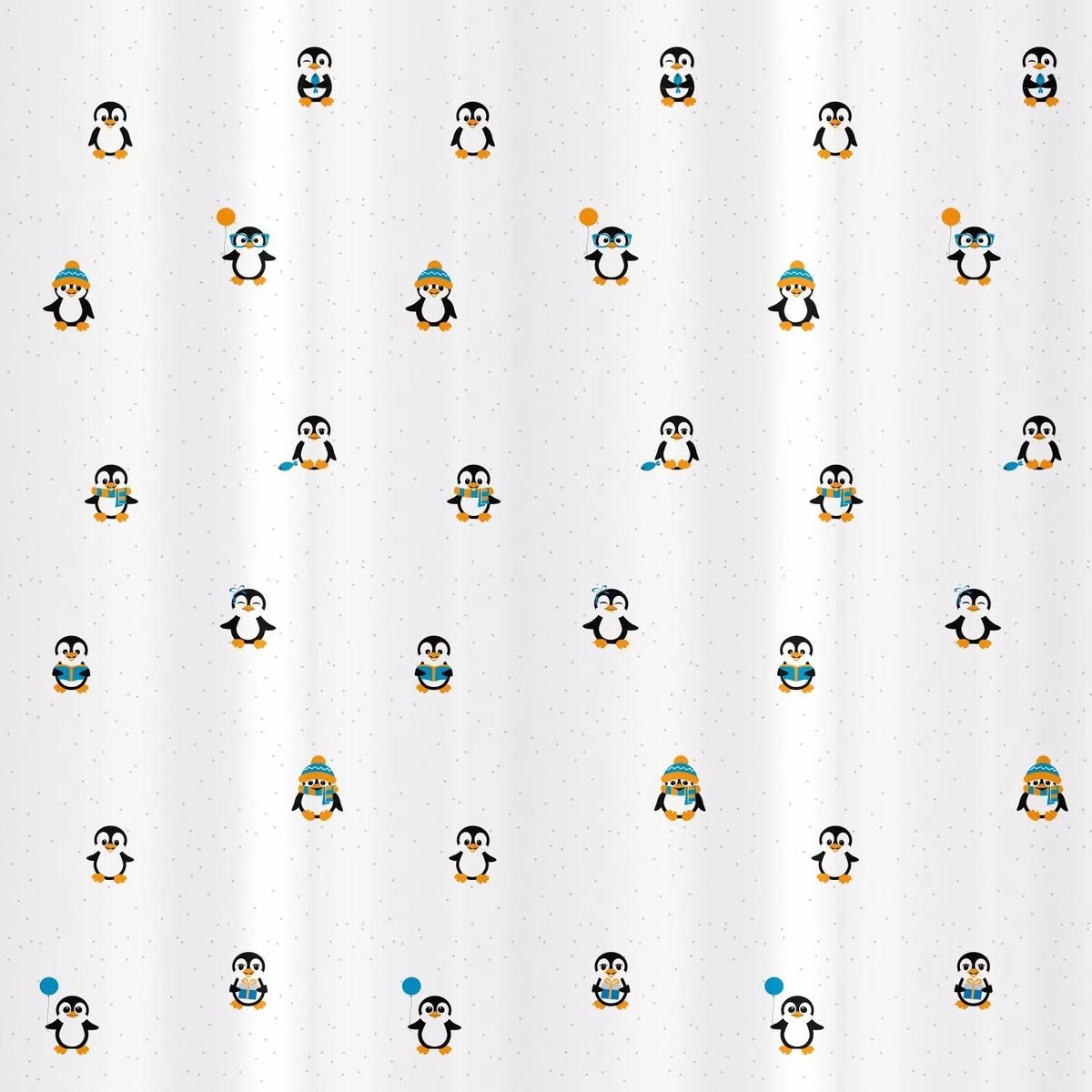 FUNNY PENGUINS - Waterdicht Douchegordijn - Met GRATIS 12 Ringen - Anti-Schimmel Badkamer Gordijn - Wasbaar - 100% Polyester - Pinguins Design - 180X180 CM 4 FUNNY PENGUINS - Waterdicht Douchegordijn - Met GRATIS 12 Ringen - Anti-Schimmel Badkamer Gordijn - Wasbaar - 100% Polyester - Pinguins Design - 180X180 CM - Image 4
