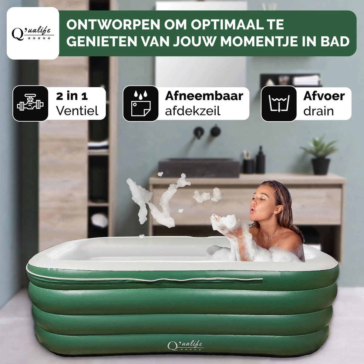 Q’ualife® Opblaasbaar Bad – Ligbad – Zitbad – Opblaasbaar Ligbad – Bad – Badkuip Volwassenen 7 Q’ualife® Opblaasbaar Bad – Ligbad – Zitbad – Opblaasbaar Ligbad – Bad – Badkuip Volwassenen - Image 7