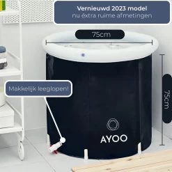 AYOO® Zitbad - Opblaasbaar Bad - Opvouwbaar Bad - IJsbad - Badkuip - Zitbad Voor Volwassenen - Bathtub - Zitbaden - Bath Bucket - Wim Hof Methode - Inclusief Voetpomp - Zwart -Grohe Winkel 1200x1200 771