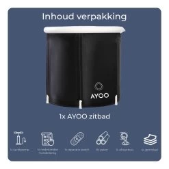 AYOO® Zitbad - Opblaasbaar Bad - Opvouwbaar Bad - IJsbad - Badkuip - Zitbad Voor Volwassenen - Bathtub - Zitbaden - Bath Bucket - Wim Hof Methode - Inclusief Voetpomp - Zwart -Grohe Winkel 1200x1200 773