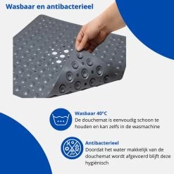 Douchemat - Antislipmat - Douchemat Antislip - Badmat - Badmat Antislip - Grijs - Antislipmat Douche - 53cm X 53cm - BPA Vrij - Antibacterieel - Antislip - Wasbaar- EJC Products -Grohe Winkel 1200x1200 821