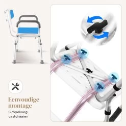 BY JRM Douchestoel En Douchekruk Met Afneembare Rugleuning En Armleuning – 30 Dagen Uitproberen -anti Slip – Verstelbare Hoogte - Douchekrukje - Blauw -Grohe Winkel 1200x1200 828